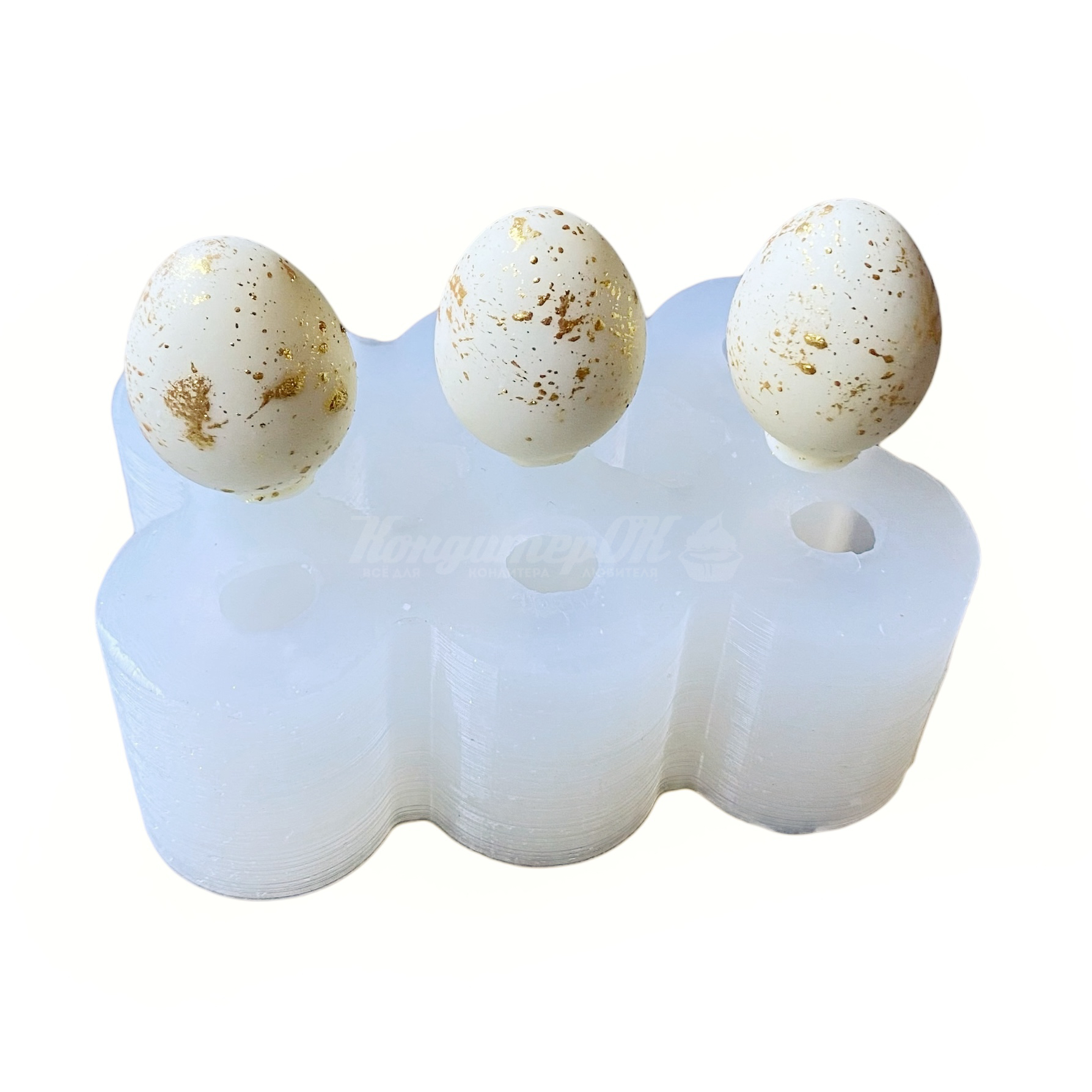 Молд силиконовый 3D Яйца перепелиные 6 яч.